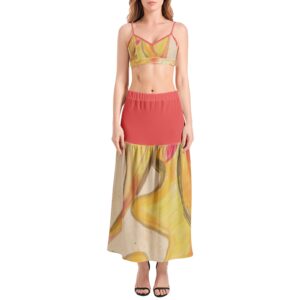 Crowan - Bralette Top and High Slit Thigh Skirt Set